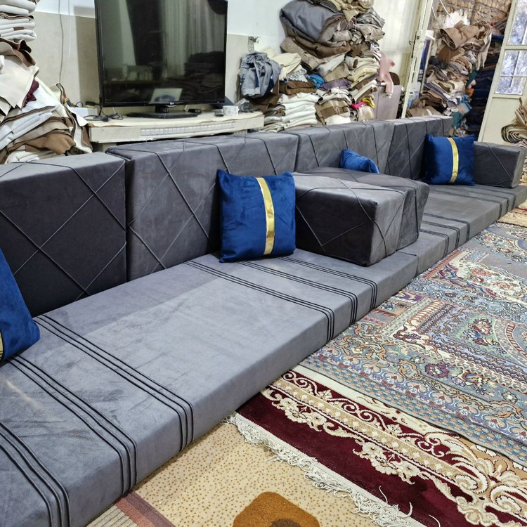 پشتی عربی هفت تکه مخمل قابل شستشو