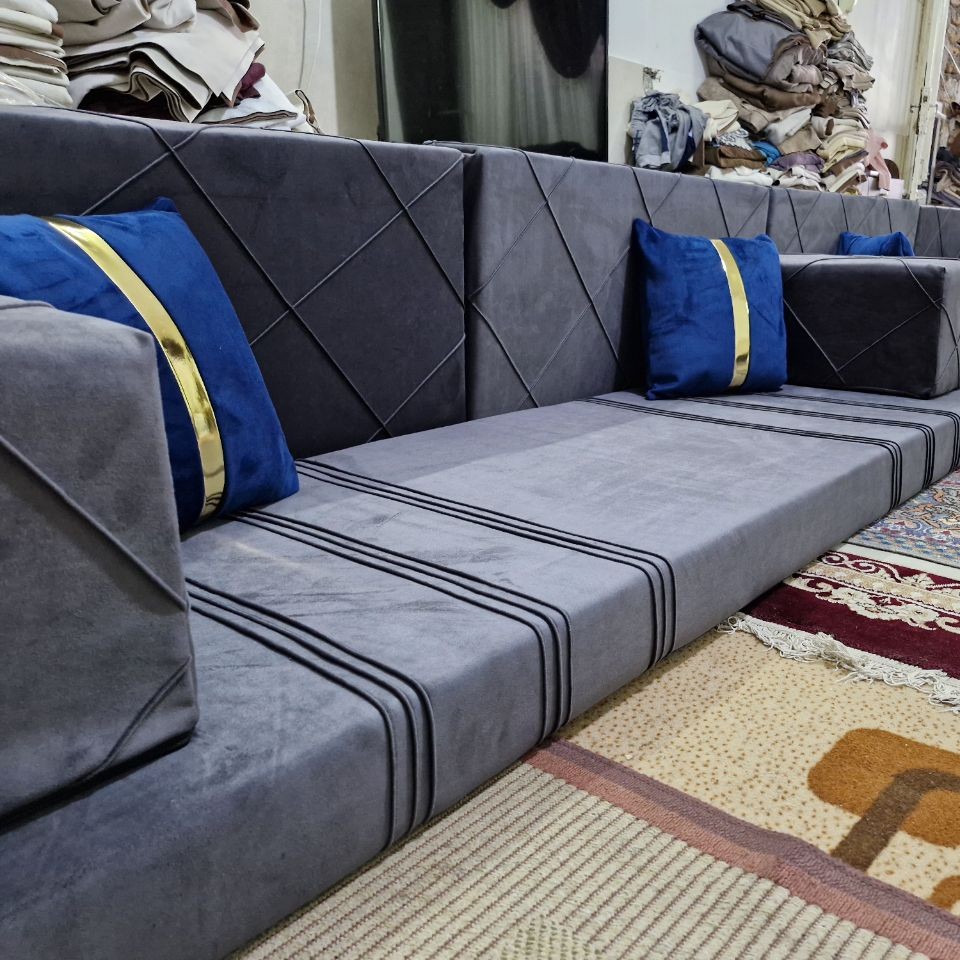 پشتی عربی هفت تکه مخمل قابل شستشو